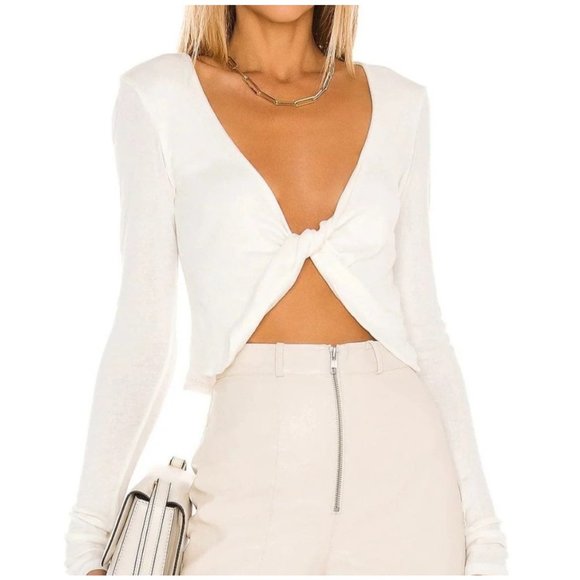 MICHAEL COSTELLO X REVOLVE WHITE L/S TWIST FRONT TOP SZ EXTRA LARGE XL - Picture 1 of 7